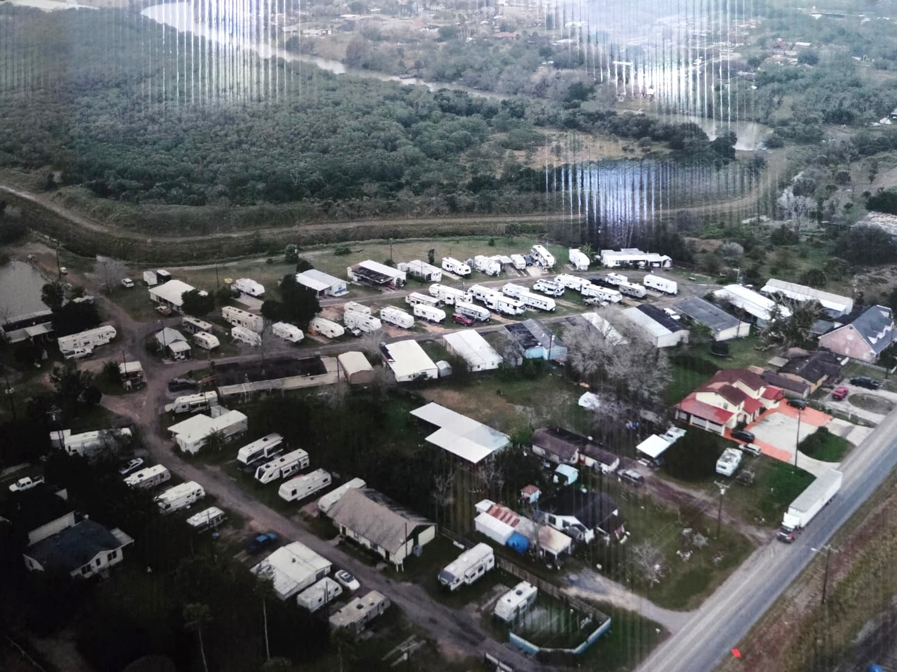 Aerial view of Rod N Reel RV Court